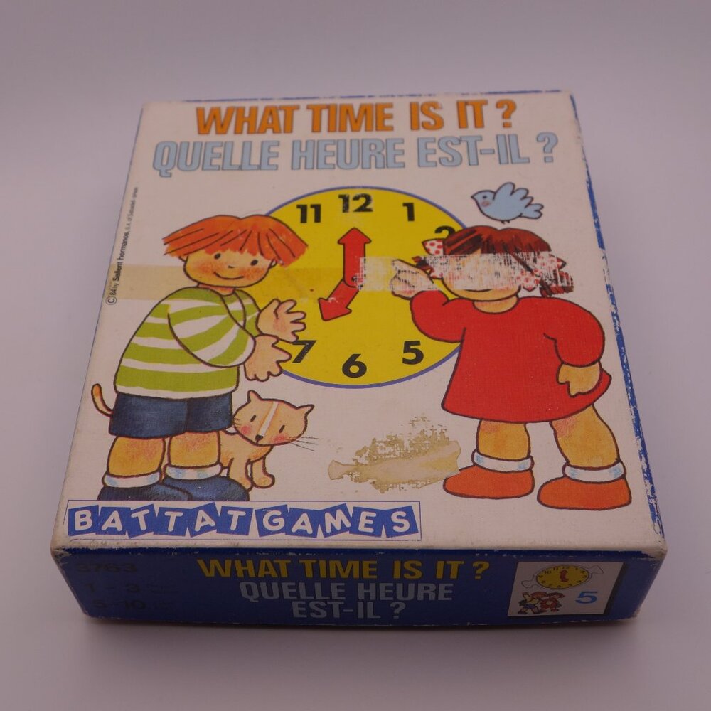 Vtg 1984 Battat What Time Is It? Game - 13 Puzzles